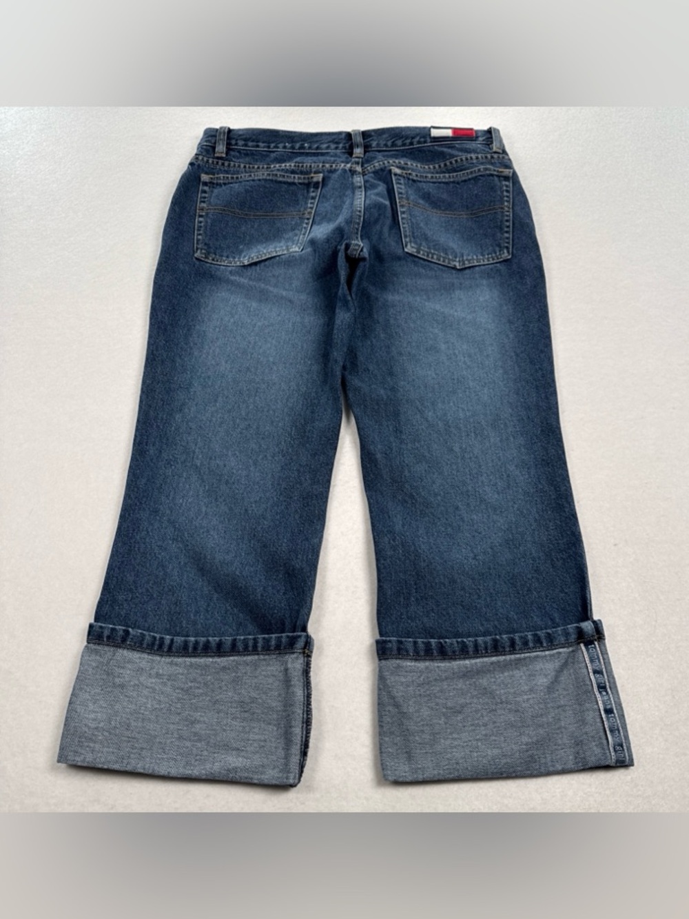 Vintage Tommy Hilfiger Y2K Tommy Girl Jeans Womens 11 Cropped Cuffed 100 Cotton - Picture 4 of 9